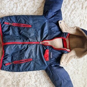 Patagonia Kids Blue and Red Puffer Jacket